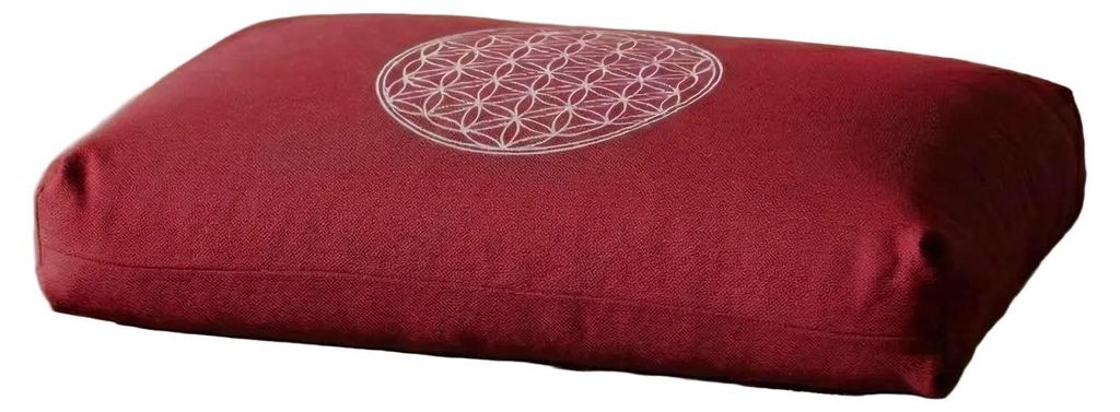 Yogakissen - klein - Blume des Lebens - mit Dinkelspelz-Füllung