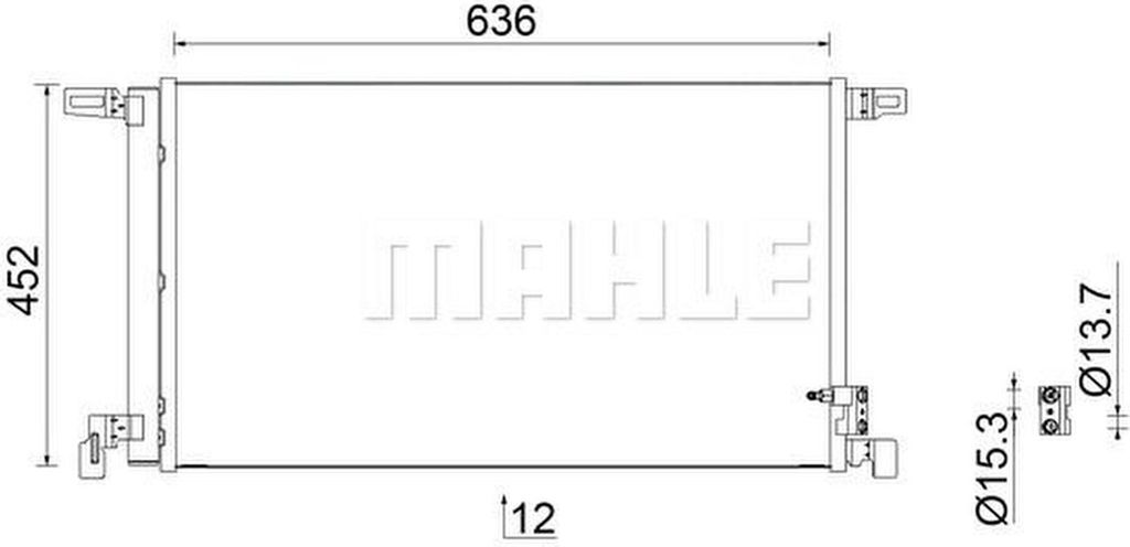 MAHLE AC 952 000S Kondensator Klimaanlage Klimakondensator Produktbild 