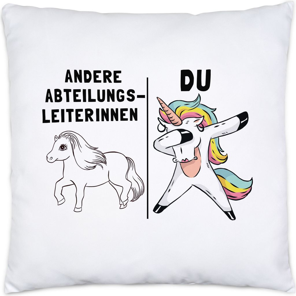 Andere Abteilungsleiterinnen Du Kissen Inkl. Füllung Pferd Einhorn Humor Lustig Unicorn Geschenk Chefin