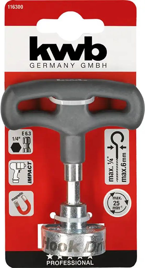 KWB - Kwb - Hakenschraubendreher - Mit Griff + Sechskantschaft 1/4'' - EU -