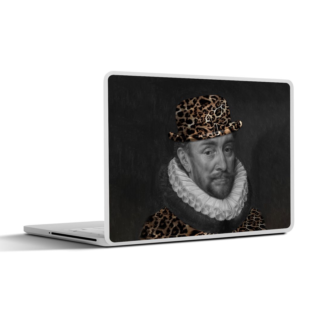 MuchoWow Laptop Aufkleber Sticker Cover Kunst - Wilhelm von Oranien - Hut 36.5x27.5 cm - Laptop-Sticker
