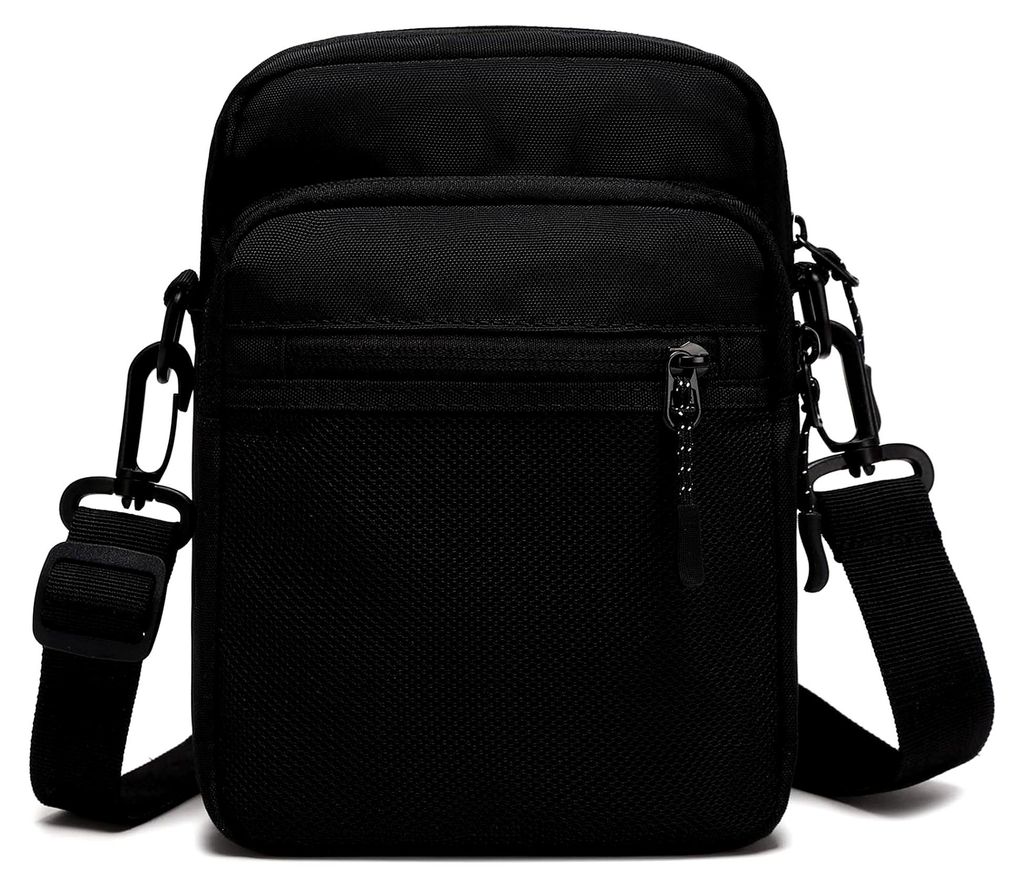 Kleine Umhängetasche für Herren und Damen, Schultertasche Messenger Bag Sling Tasche Crossbody Tasche für Arbeit, Reisen und Alltag (Schwarz)