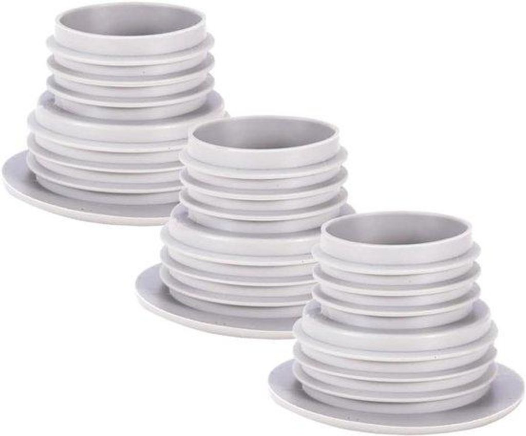Silikon-Dichtung - Set aus 3 Teilen - Dauerhaftige Schlauchdichtung - Abflussdichtung für Waschmaschine - Set für Küche & Bad - Grau - Schnelle ...