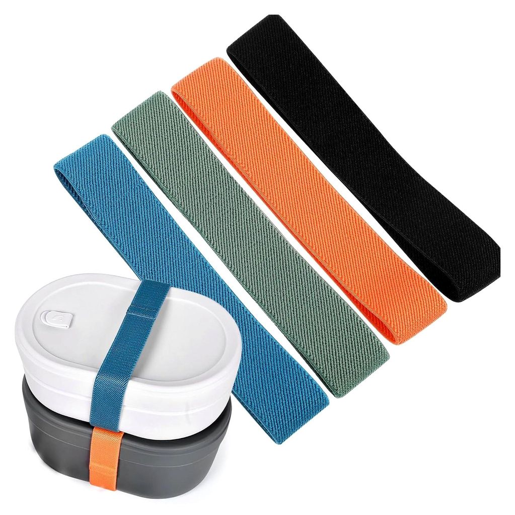Lunchbox Befestigungsgurte 4 Stück Nylon Elastisch Dehnbar für Reise Camping Büro Zubehör