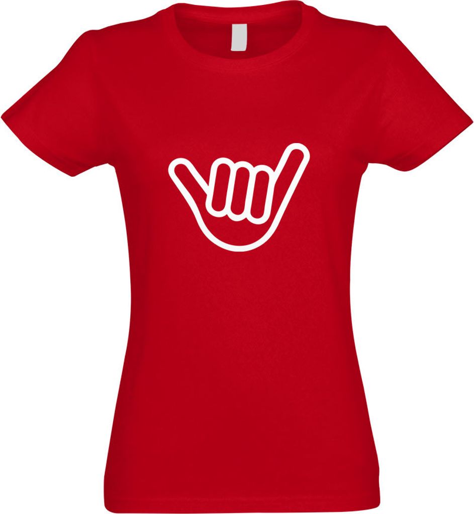 Kiwistar - T-Shirt tailliert - Damen - rot - Heavy Hand - mit Motiv Bedruckt - Funshirt Design - Sport - Freizeit - Damen - XXL