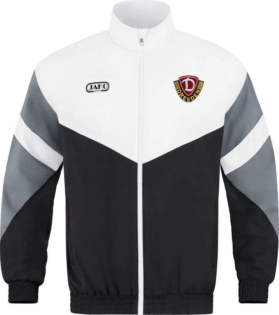 Veste Jako Dynamo Dresden Retro noire et grise pour le sport en taille S