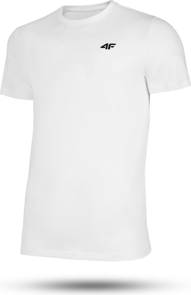 Herren T-Shirt 4F Baumwolle Shirt Kurzarm Basic Rundhals Shirt Shirts Kurzarmshirt Sportshirt Funktionsshirt Weiß XXL