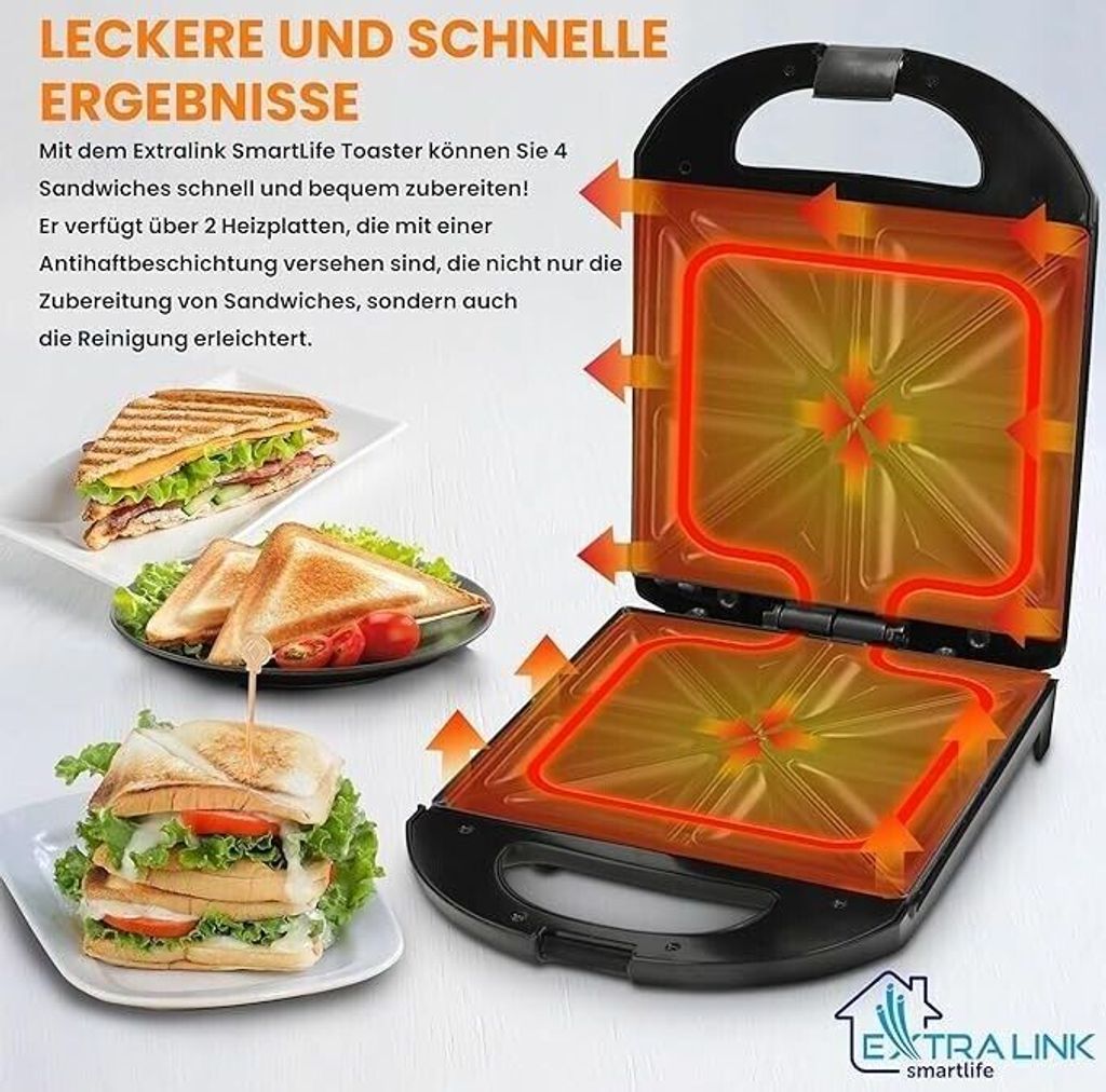 XXL Sandwich Toaster Sandwichmaker Sandwichtoaster Produktbild 3