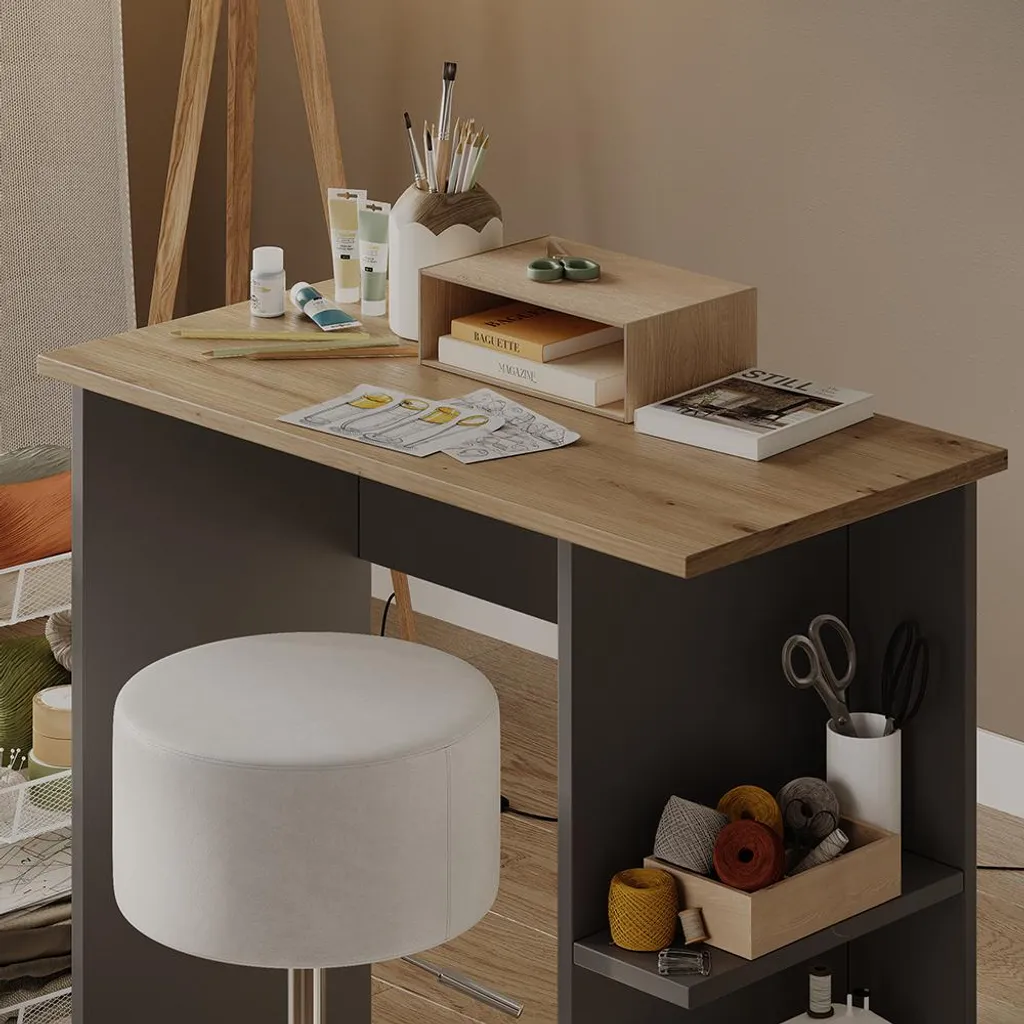 Petit Bureau Informatique Anthracite 80x40cm Vicco pour Studio et Loft