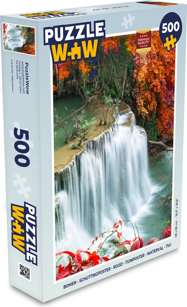 MuchoWow Puzzle 500 Teile Bäume - Wasserfall - Herbst - Natur - Denken - Spiel - Toy