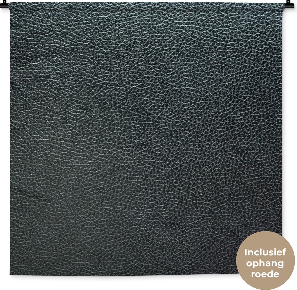 MuchoWow Wandteppich Wandbehang Leder - Textur - Schwarz - Grün - Hell 150x150 cm Tapisserie Dekoration Wandtuch - Wohnaccessoires - Modernes