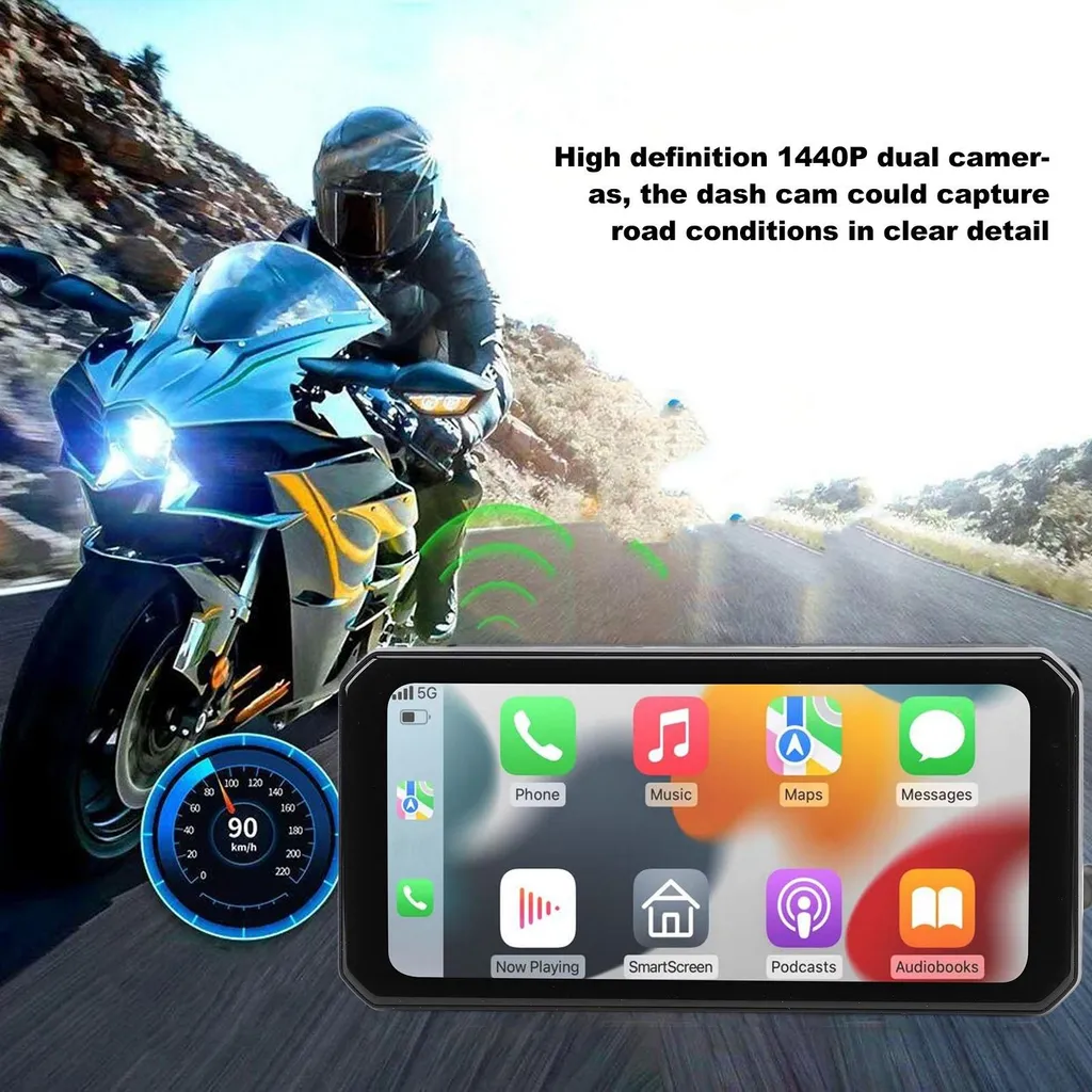 Écran Moto 2K Étanche IP67 avec Double Caméra et Pression des Pneus - 4