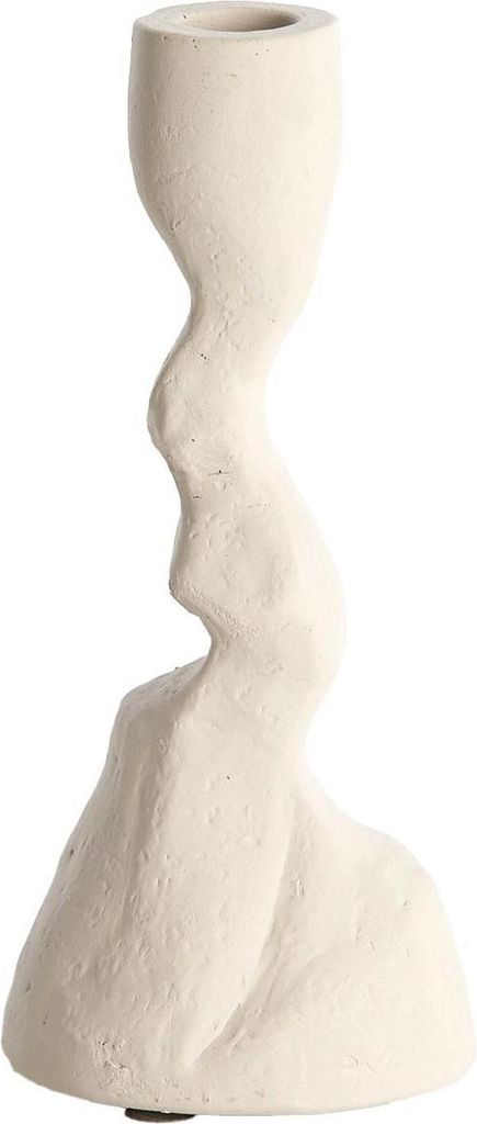 Kerzenständer - H 22,5 cm - Creme - Polyresin - für Stabkerzen geeignet