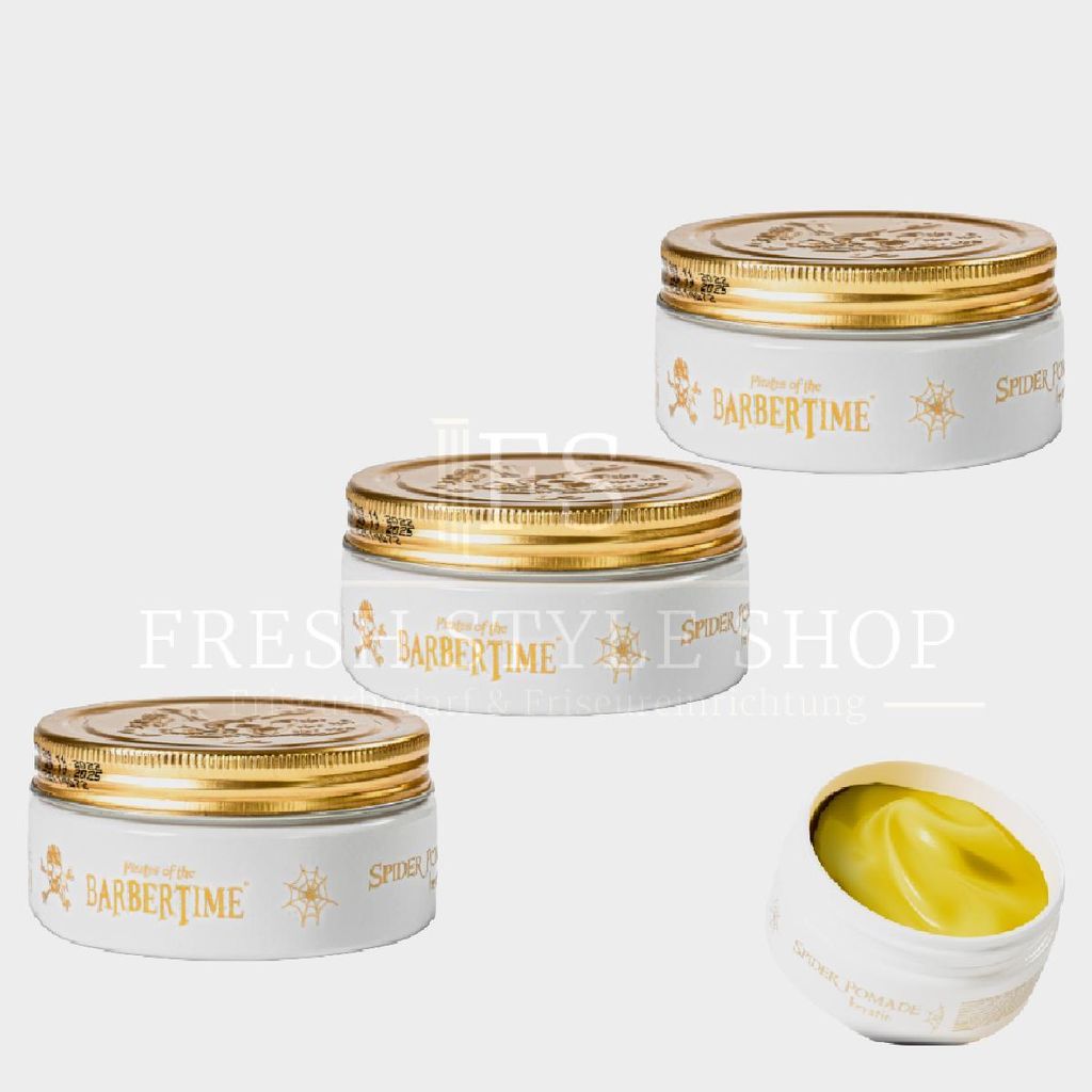 3x BARBERTIME Haarpomade Hair Pomade Styling Pomade 150ml Fiber Keratin Pomade