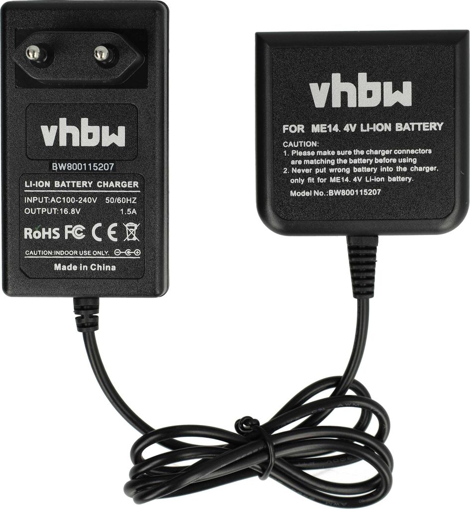vhbw Ladegerät kompatibel mit Metabo ULA 14.4 6.02311.00 Werkzeug Li-Ion-Akkus, 14,4 V