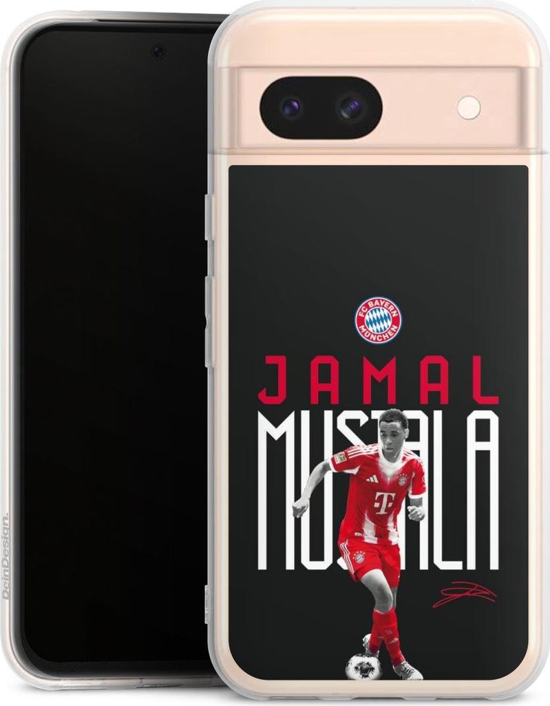 DeinDesign Handyhülle für Google Pixel 8a Silikon Hülle Case Smartphone Schutzhülle FC Bayern München Offizielles Lizenzprodukt Jamal Musiala