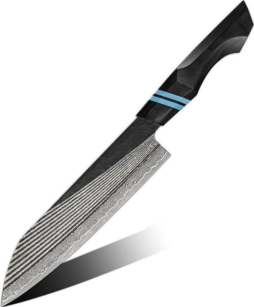 Damast Küchenmesser Zetsurin – Chefmesser in Schwarz und Blau KP37423