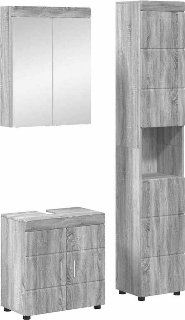 Badezimmermöbel-Set TULUM 3 pcs Graues Sonoma 60 x 34 x 63 cm