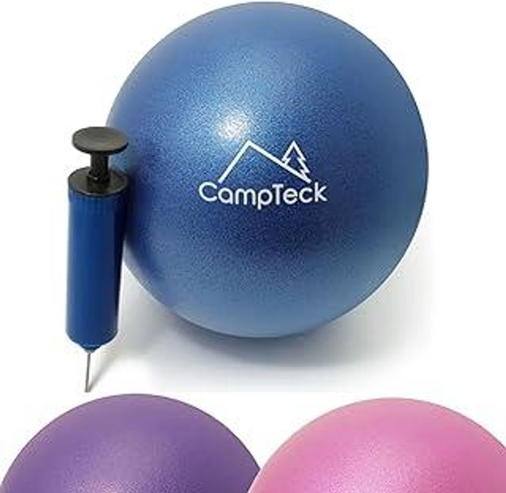 CampTeck Mini Pilates Ball Plastik Yoga Ball 23cm für Übung, Fitness, Gymnastik, Therapieball mit Handpumpe