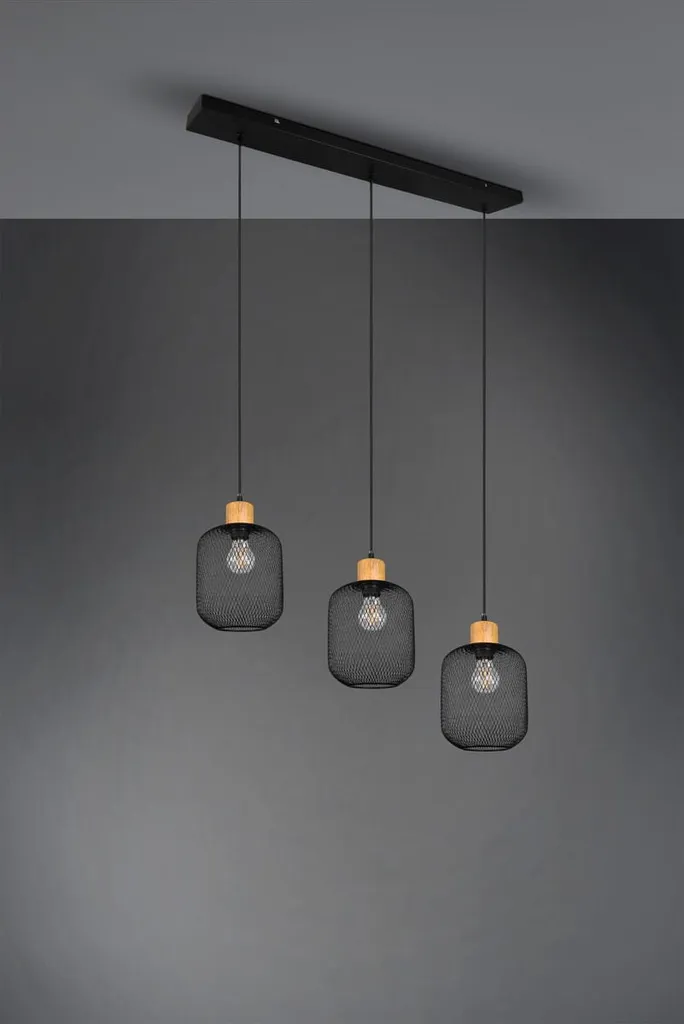 Lampada Sospensione Calimero R30563032 Trio Nero Opaco Industrial
