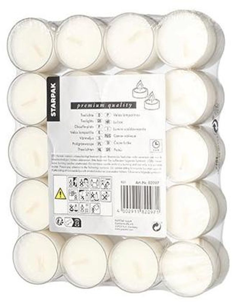 Papstar Teelichter weiß Ø 38 mm · 19 mm in Produktbild 