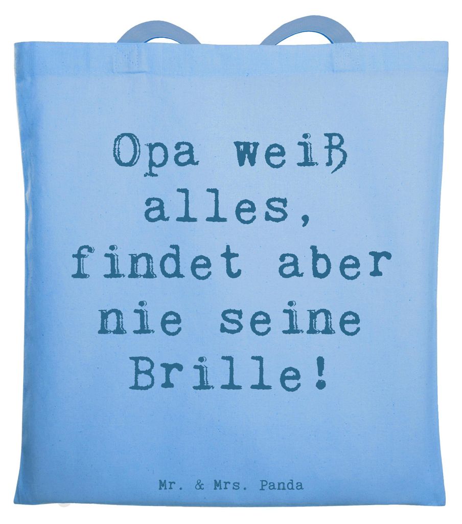 Mr. & Mrs. Panda Shopping Tasche Spruch Opa Wissen - Sky Blue - Geschenk, Witz, Liebe, Großvater, Tote Bag, Baumwolltasche, totebag, Geschichten, ...