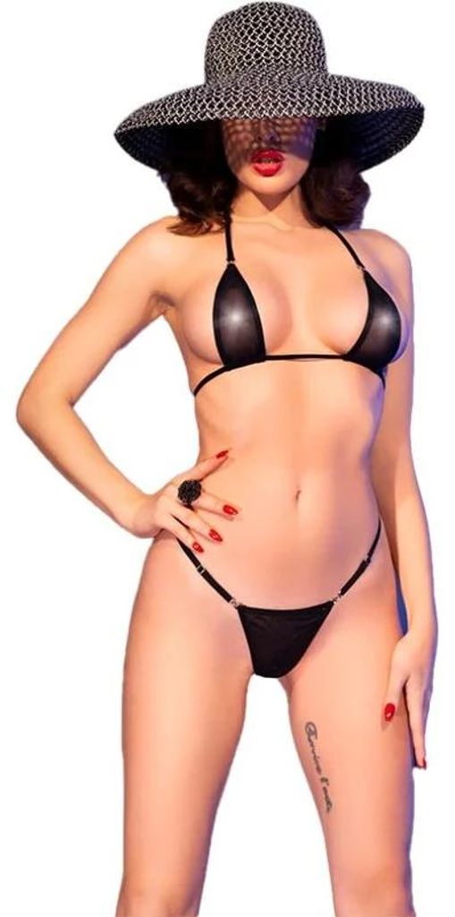 Chilirose - Cr 4840 Zwarte Micro Bikini S/M Productafbeelding 