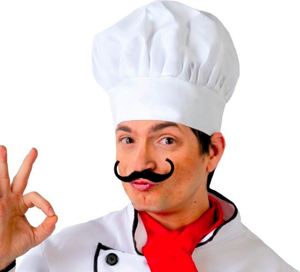 Koch Chef Hut Weiß Karneval Kostüm Zubehör Küche Chefkoch Produktbild 