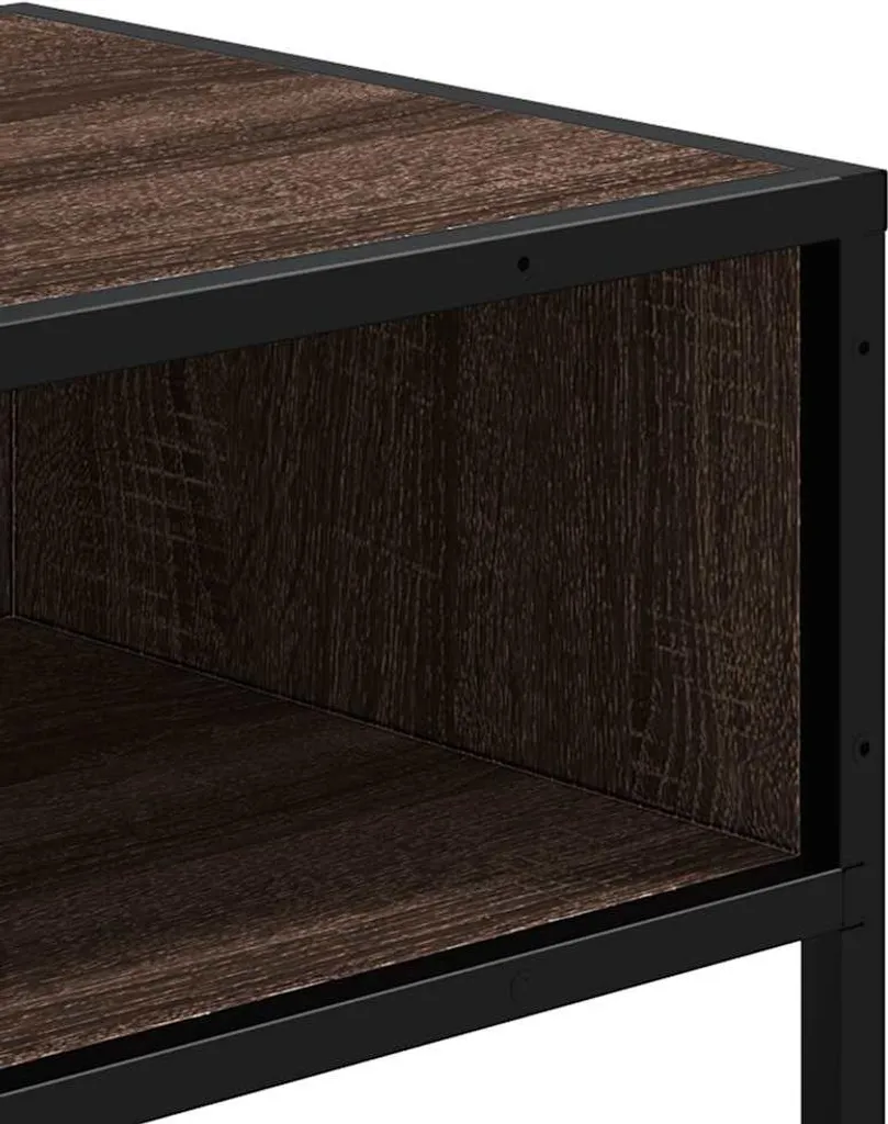 Table console vidaXL chêne marron 90x35x80 cm en bois composite robuste