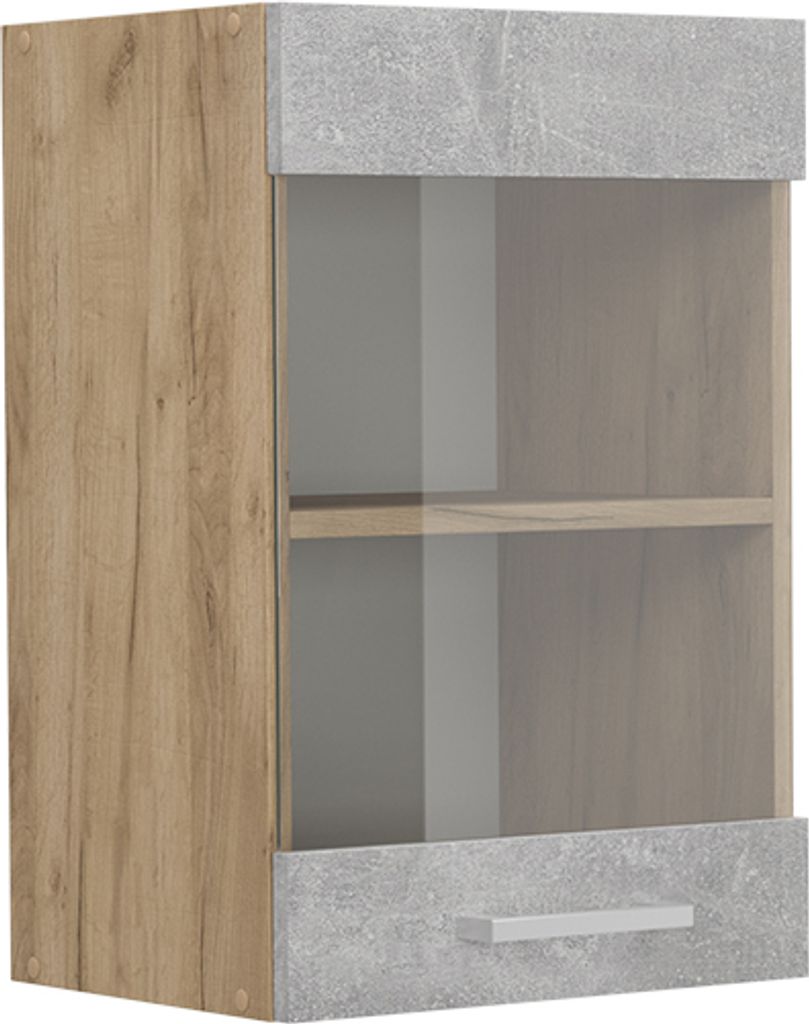 Küchenglasschrank Vicco R-Line Beton 40 cm, Model 53504