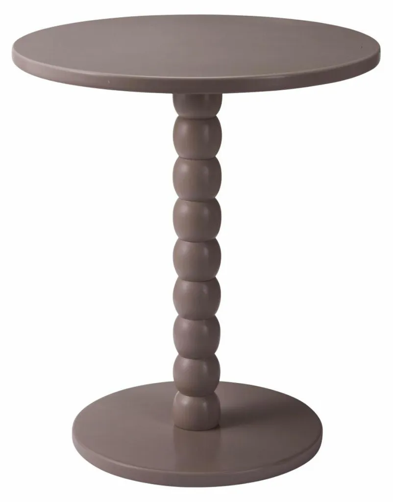 Table à café en bois marron table de salon ronde 35x40 cm élégante