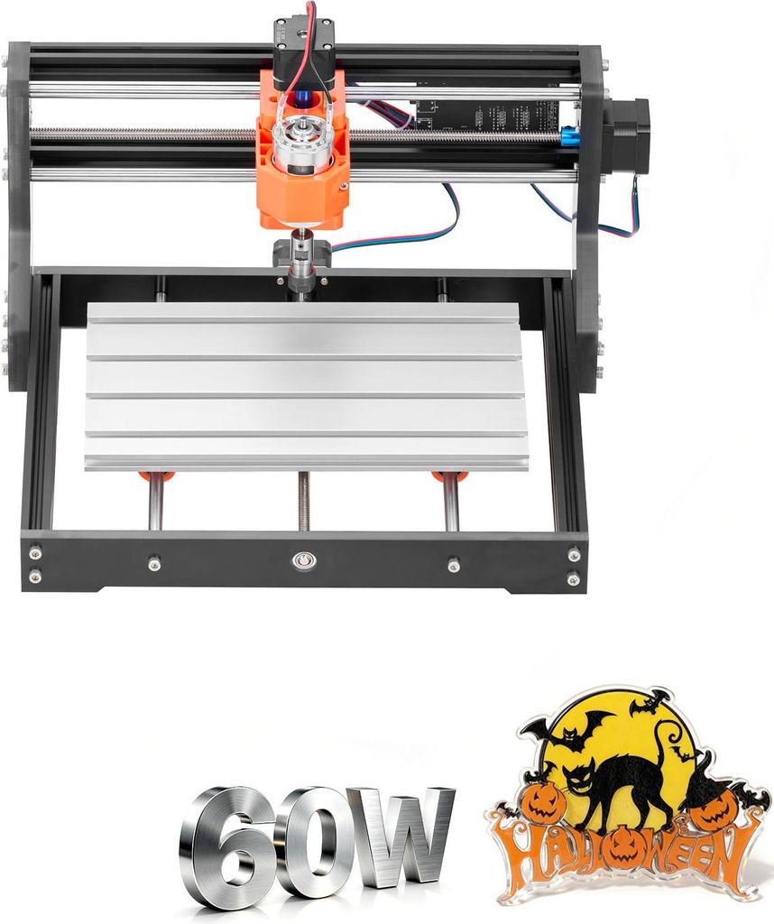 SucceBuy 3018 CNC-Fräsmaschine, 60-W-Spindel, 3-Achsen-Graviermaschine, Arbeitsbereich von 300x180x40 mm, Aluminiumlegierungsgehäuse, zum Schnit