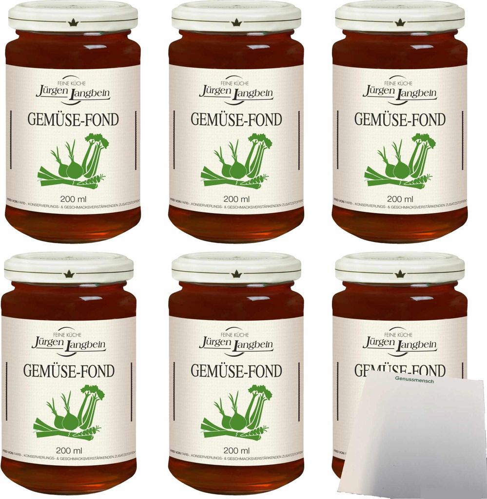 Jürgen Langbein Gemüse-Fond 6er Pack (6x200ml Glas) + usy Produktbild 