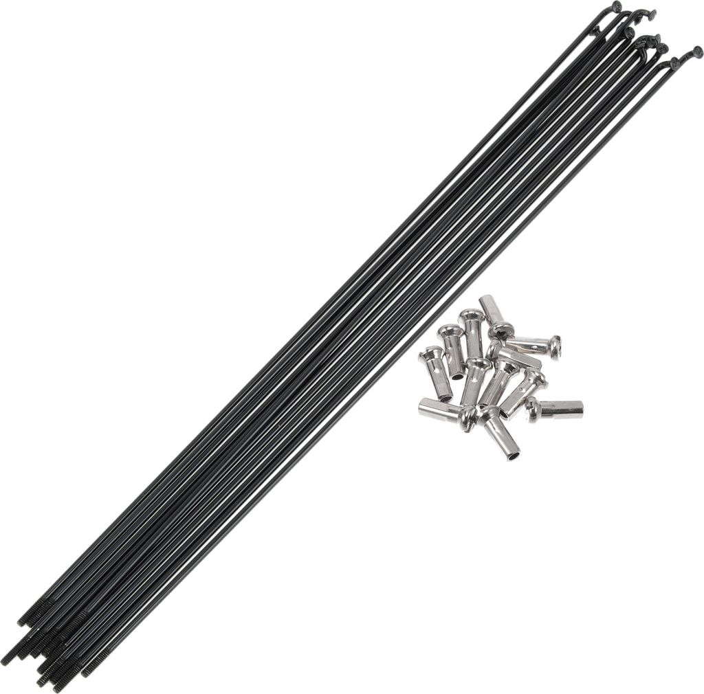 Fahrradspeichen 14G 245mm Länge Fahrradrad Speichen 304 Edelstahl Schwarz 1 Satz