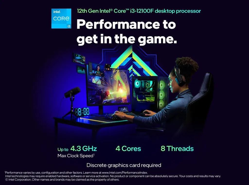 CPU Intel Core i3-12100F Quad-Core 3.3GHz Socket LGA1700 Version Boîte - 11