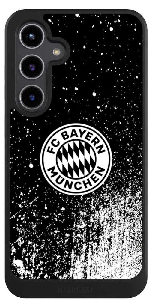 NIVOCASE Hülle für Samsung Galaxy S24+ Handyhülle NIVOcore Case Schwarz FC Bayern München FCB Offizielles Lizenzprodukt