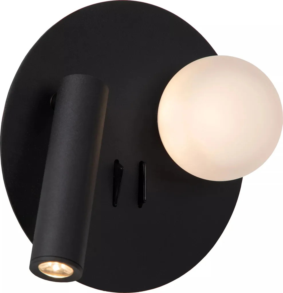 Lampe de lecture murale MATIZ LED design double globe blanc et noir