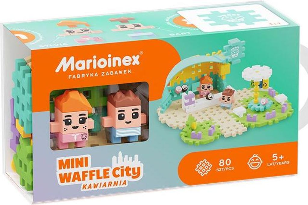 Marioinex Bausteine Mini Waffle Cafe 80 Stück buntes Konstruktionsspielzeug