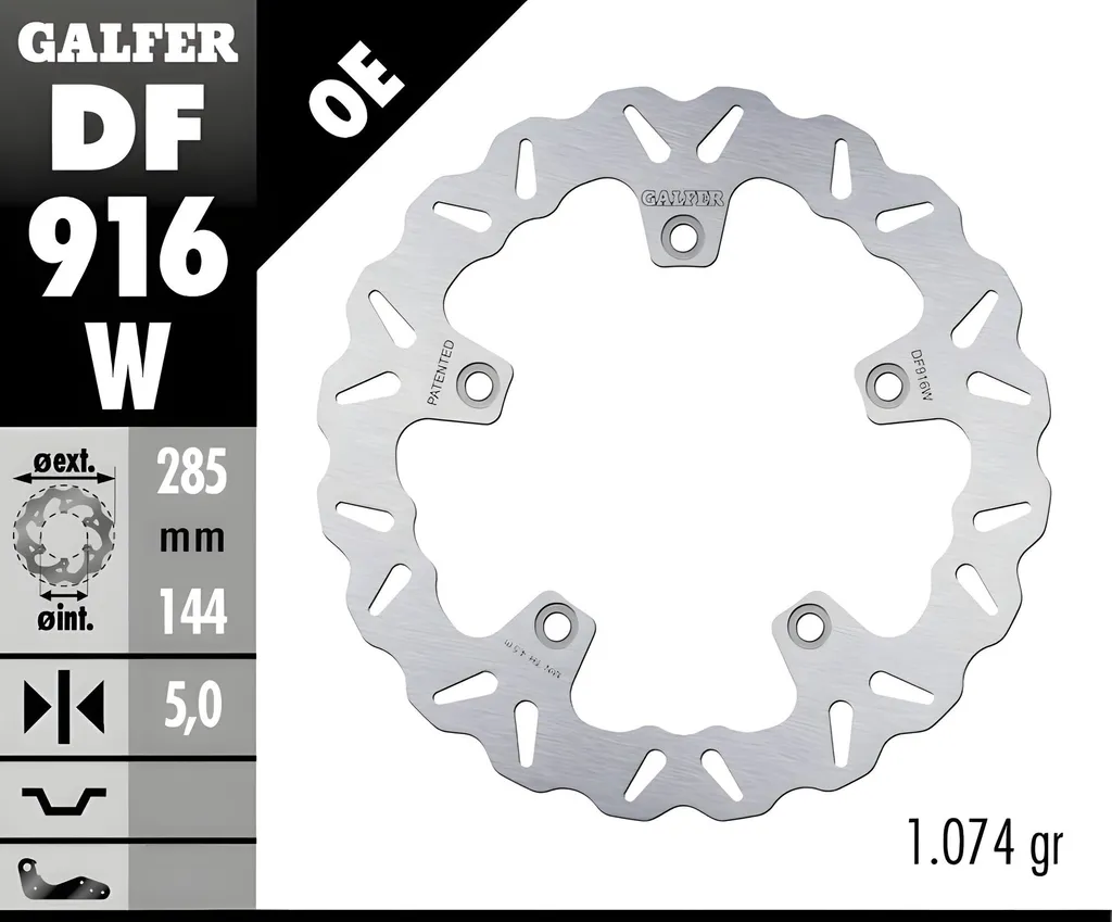 Disque de frein moto arrière Galfer WAVE 285mm Triumph Thunderbird 900