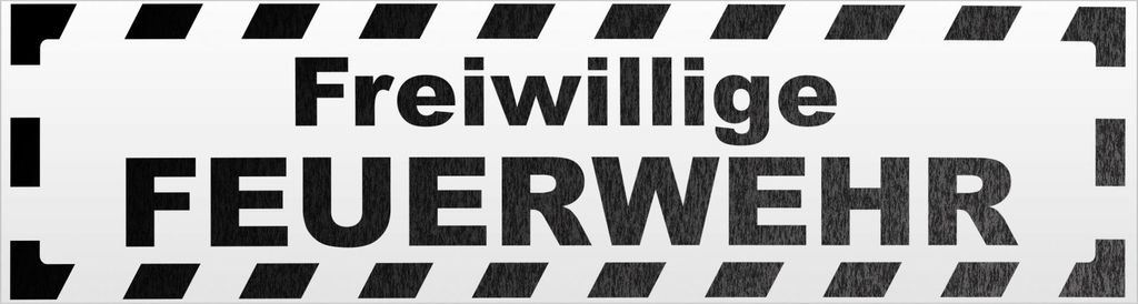 Kiwistar Freiwillige Feuerwehr gestreift Magnetschild Schild magnetisch - 20cm Schwarz - reflektierend - Magnetfolie für Auto PKW Kfz