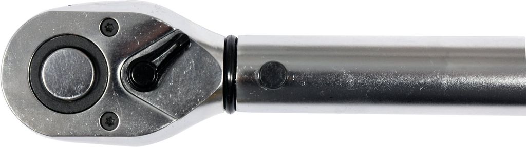 A close-up, studio shot of a torque wrench.