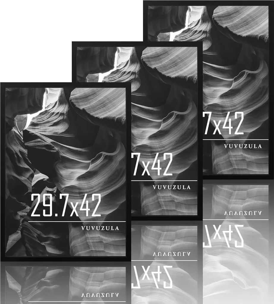 Cornice Nera A3 Legno 30x42 Set da 3 - Offerta Risparmio Decor
