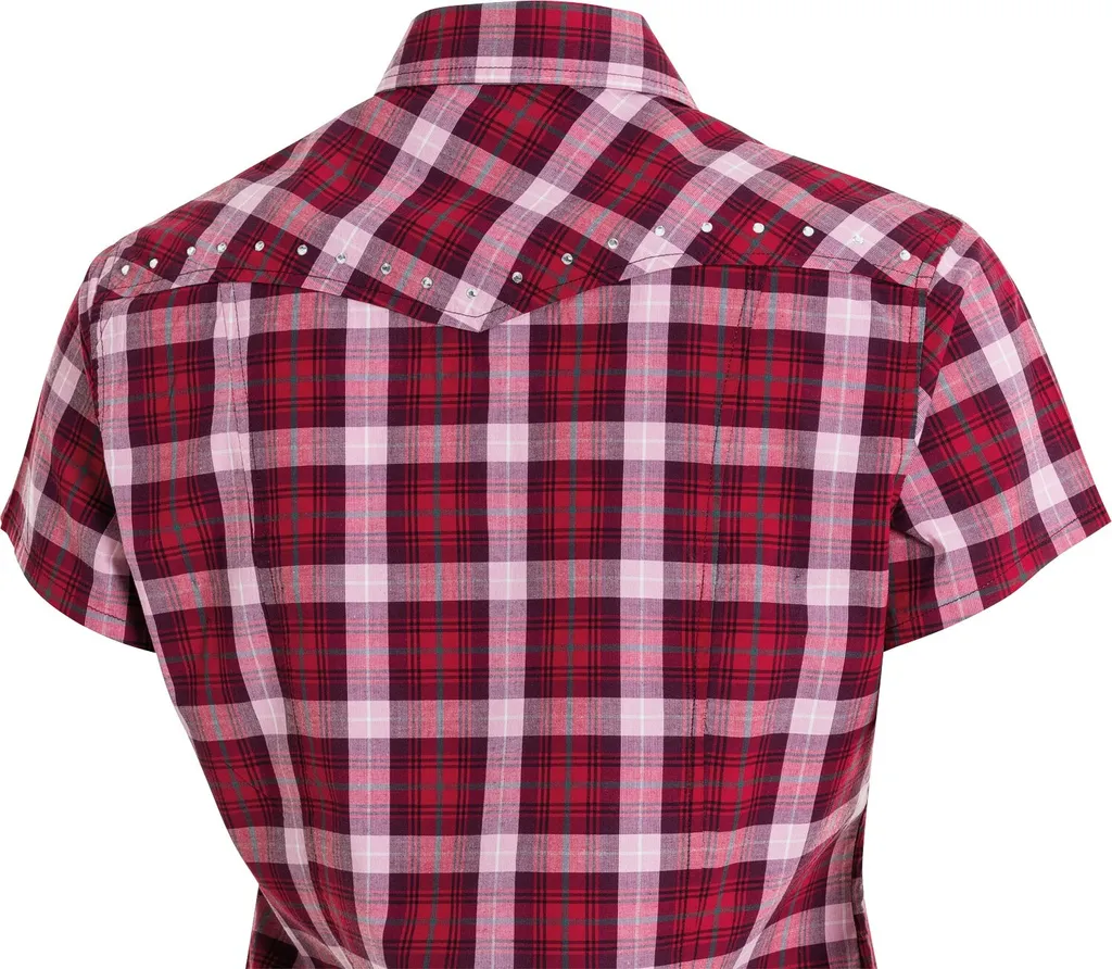 Damen-Westernbluse aus Wildleder mit Spitzenärmeln – Braune Cowgirl-Bluse