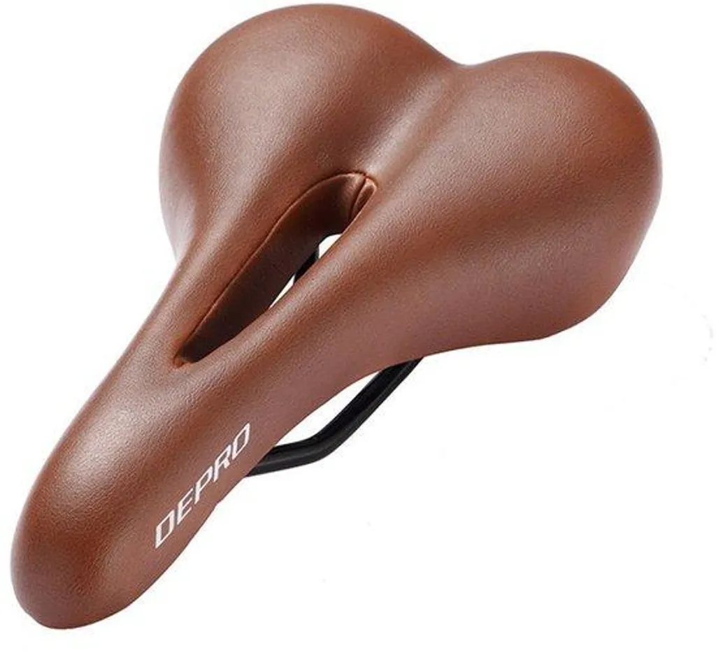 Selle de vélo de ville marron en cuir idéale pour le confort en balade VTT