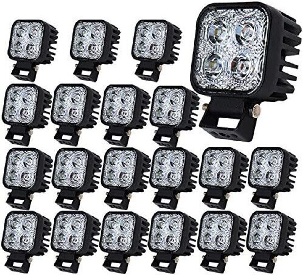 Greenmigo 20X 12W Led Arbeitsscheinwerfer Offroad Lampe Flood Scheinwerfer LED Arbeitslicht 12V 24V Zusatzscheinwerfer Rückfahrscheinwerfer für T...