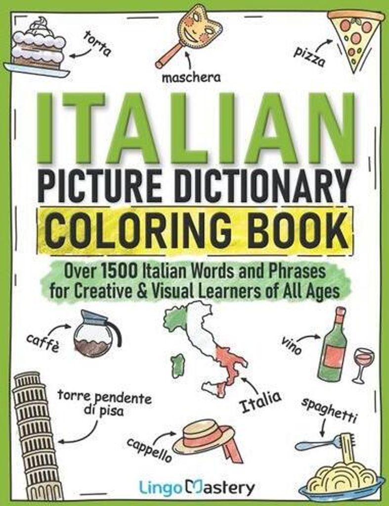 Italian Picture Dictionary Coloring Book