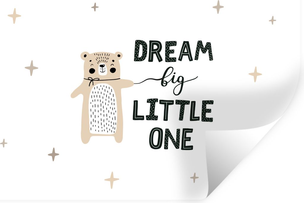 MuchoWow Wandtattoo Wandsticker Wandaufkleber Zitate - Sprichwörter - Dream big little one - Baby - Kinder - Jungen - Mädchen 30x20 cm Selbstkl...