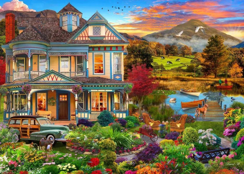 Bluebird Puzzel, Puzzel, Tuin, Landelijke Stijl, 500 Productafbeelding 