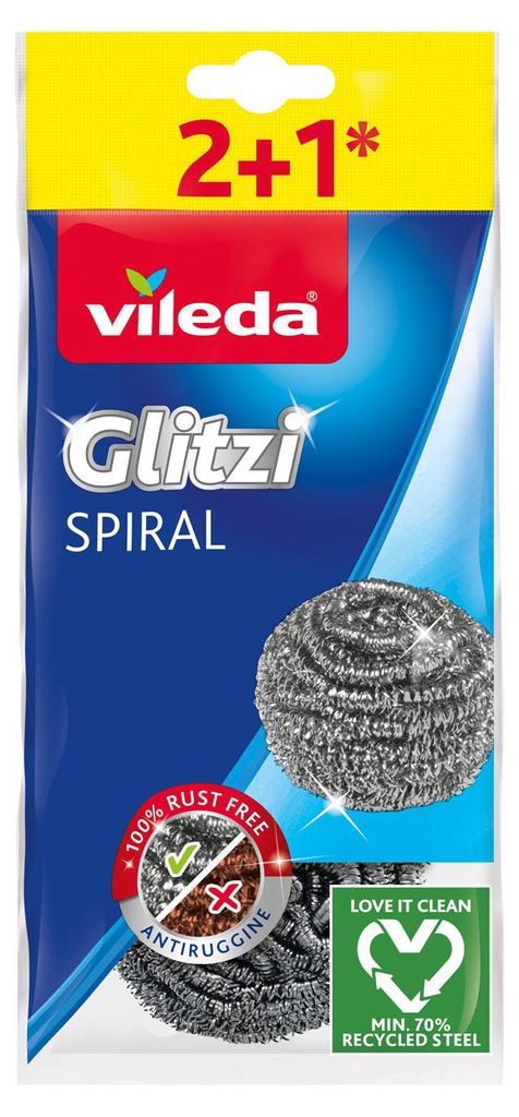 Vileda Scheuerschwamm Glitzi Spiral 2+1 Produktbild 