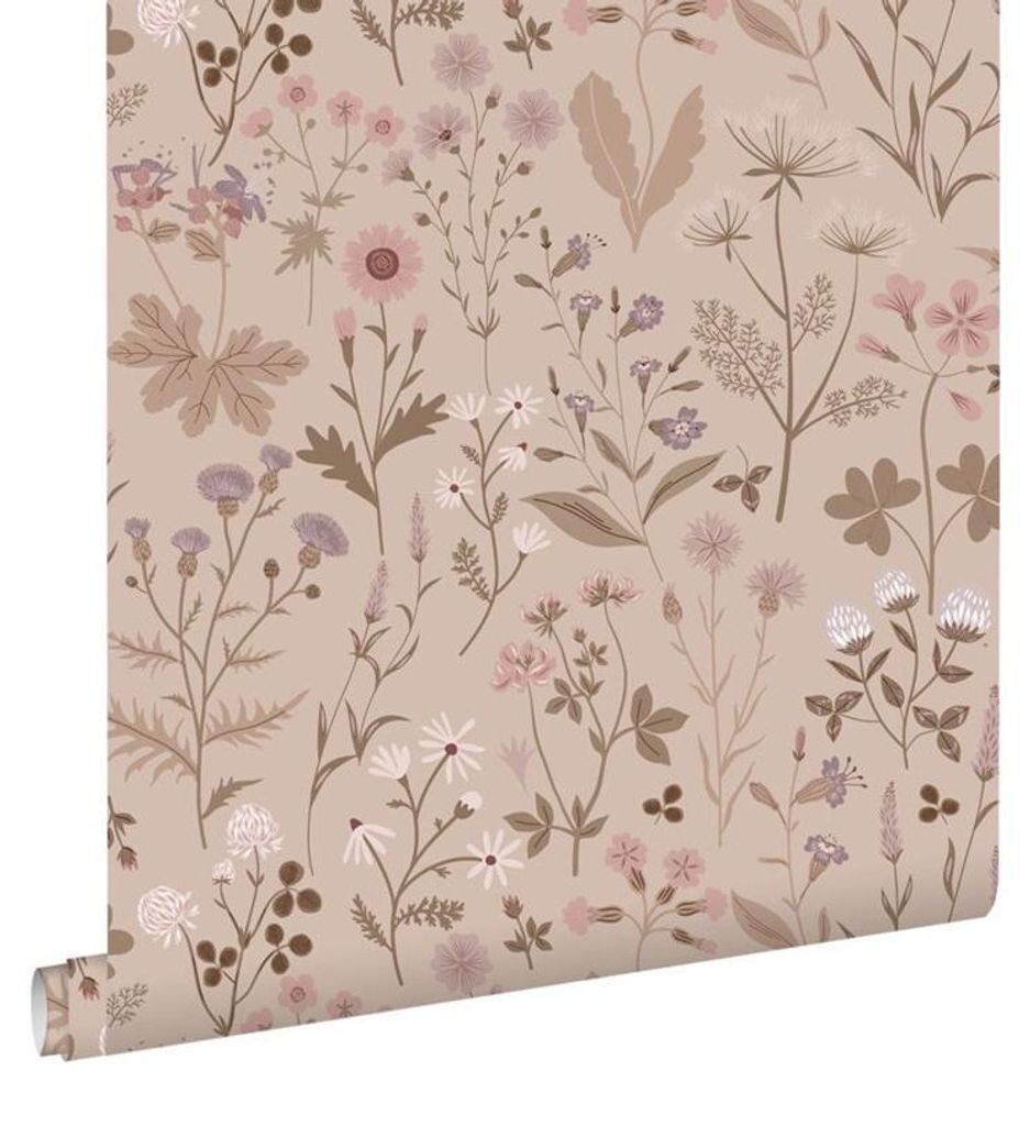 ESTAhome papel pintado flores silvestres rosa viejo y Imagen del producto 